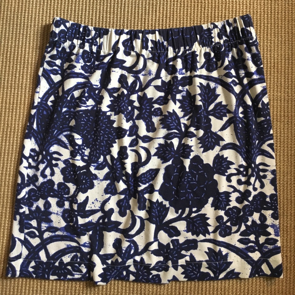 Loft blue floral skirt